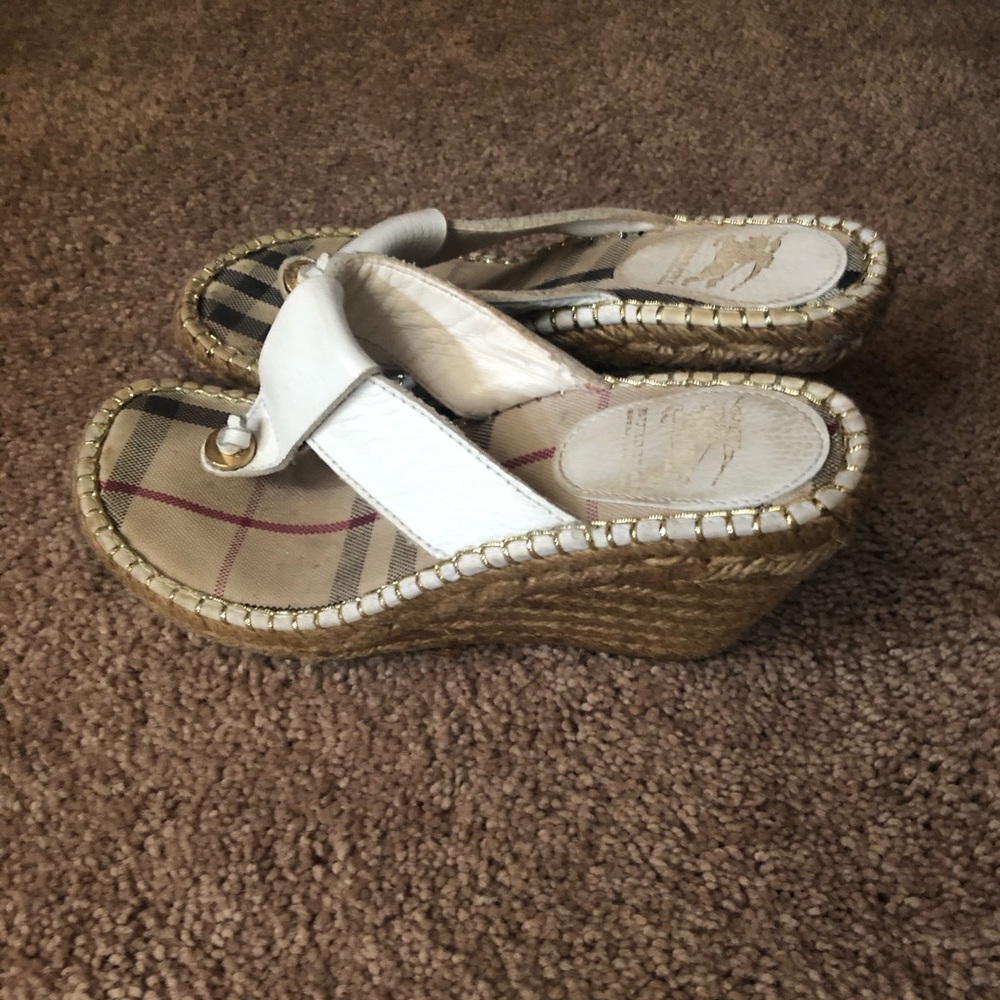 White Burberry espadrille wedge - Picture 2 of 3